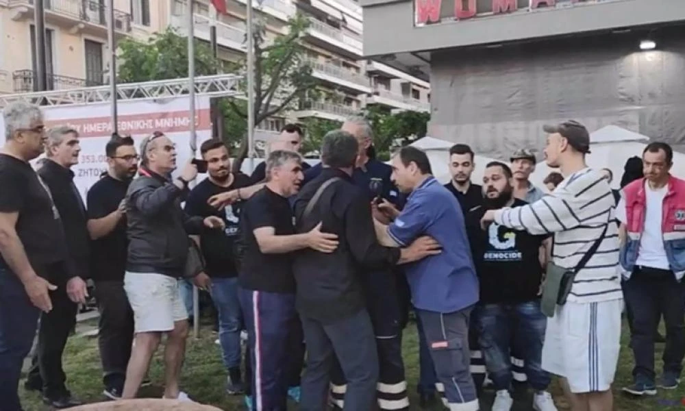Θεσσαλονίκη: Ένταση σε εκδήλωση της Παμποντιακής Ομοσπονδίας με υγειονομικούς σε αναστολή